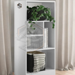 Alternative view of Tamamı MDF 5 Bölmeli Modern Beyaz Kitaplık Salon/Yatak Odası/Çalışma Odası/Ofis