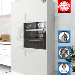 Tamamı MDF Maxi Ankastre Fırını Dolabı 3 Kapaklı Çok Amaçlı Mutfak Dolabı (ÖZEL ÖLÇÜ YAPILIR)