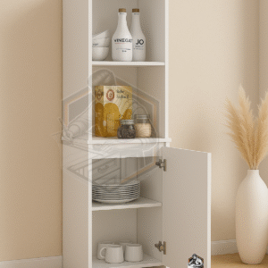 Alternative view of TAMAMI MDF Kapaklı Açık Raflı Çok Amaçlı Beyaz Boy Kiler Dolabı / Erzak Dolabı