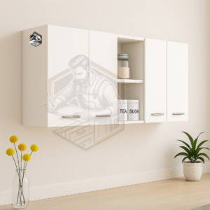 Alternative view of Tamamı MDF Çok Amaçlı 4 Kapaklı Açık Raflı Üst Dolap Mutfak / Banyo / Ofis